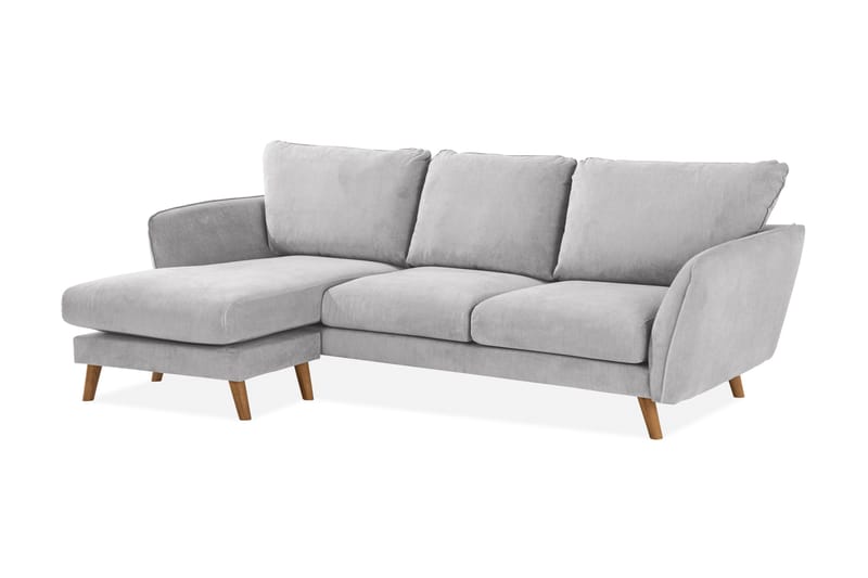 Trend Lyx 3-personers Venstrevendt L-formet Chaiselongsofa i Stof - Lysegrå - Møbler - Sofaer - Sofa med chaiselong - 4 personers sofa med chaiselong