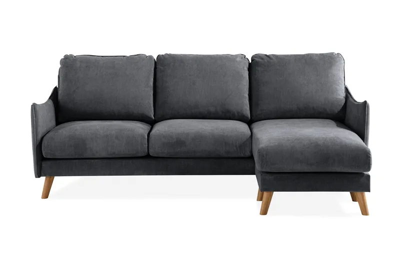 Trend Lyx 3-Pers. Chaiselongsofa Højre - Mørkegrå/Eg - Møbler - Sofaer - Sofa med chaiselong - 4 personers sofa med chaiselong