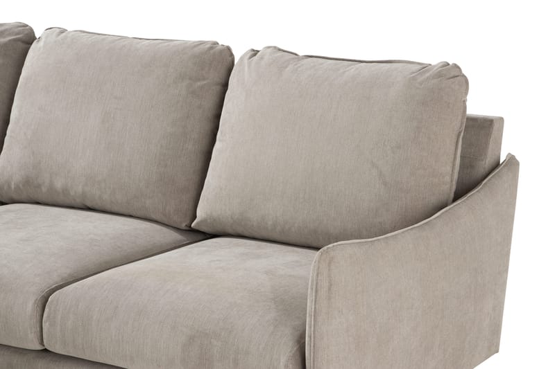 Trend Lyx 3-personers Venstrevendt L-formet Chaiselongsofa i Stof - Beige - Møbler - Sofaer - Sofa med chaiselong - 4 personers sofa med chaiselong