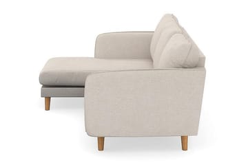 Trend Lyx 3-personers Venstrevendt L-formet Chaiselongsofa i Stof - Beige - Møbler - Sofaer - Sofa med chaiselong