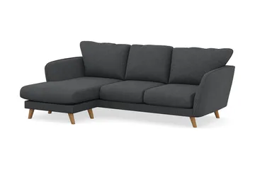 Trend Lyx 3-personers Venstrevendt L-formet Chaiselongsofa i Manchester - Mørkegrå - Møbler - Sofaer - Sofa med chaiselong