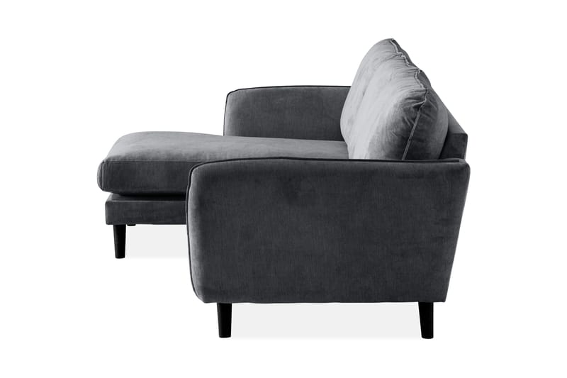 Trend Lyx 3-personers Venstrevendt L-formet Chaiselongsofa i Stof - Mørkegrå - Møbler - Sofaer - Sofa med chaiselong - 4 personers sofa med chaiselong