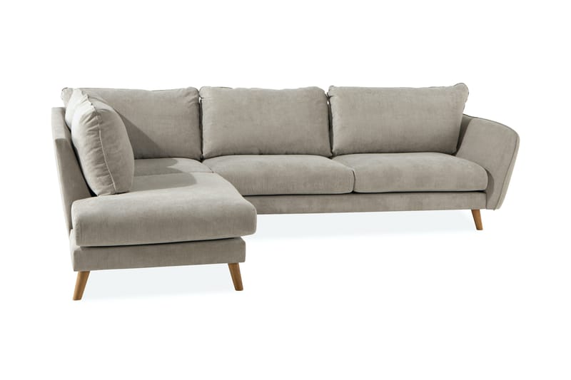 Trend Lyx 3-personers Venstrevendt L-formet Divansofa i Stof - Beige - Møbler - Sofaer - Sofa med chaiselong - 4 personers sofa med chaiselong