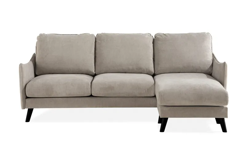 Trend Lyx 3-personers Højrevendt L-formet Chaiselongsofa i Stof, Beige