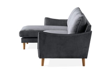 Trend Lyx 3-Pers. Chaiselongsofa Venstre - Mørkegrå/Eg - Møbler - Sofaer - Sofa med chaiselong
