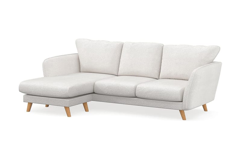 Trend Lyx 3-personers Venstrevendt L-formet Chaiselongsofa i Bouclé - Hvid - Møbler - Sofaer - Sofa med chaiselong - 4 personers sofa med chaiselong