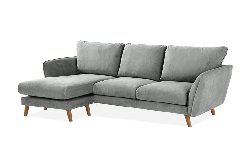 Trend Lyx 3-personers Venstrevendt L-formet Chaiselongsofa i Stof - Grå - Møbler - Sofaer - Sofa med chaiselong - 4 personers sofa med chaiselong