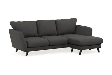 Trend Lyx 3-personers Højrevendt L-formet Chaiselongsofa i Manchester - Mørkegrå - Møbler - Sofaer - Sofa med chaiselong