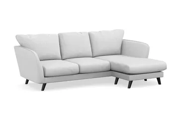 Trend Lyx 3-personers Højrevendt L-formet Chaiselongsofa i Stof - Lysegrå - Møbler - Sofaer - Sofa med chaiselong
