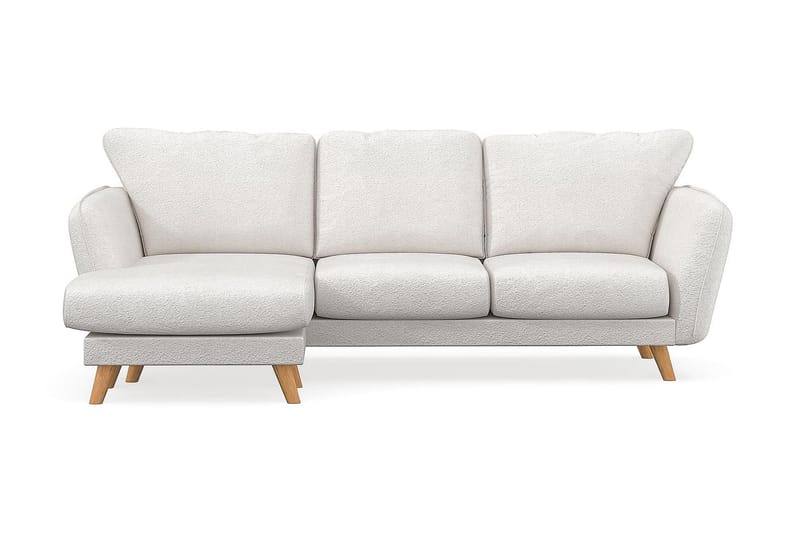 Trend Lyx 3-personers Venstrevendt L-formet Chaiselongsofa i Bouclé - Hvid - Møbler - Sofaer - Sofa med chaiselong - 4 personers sofa med chaiselong