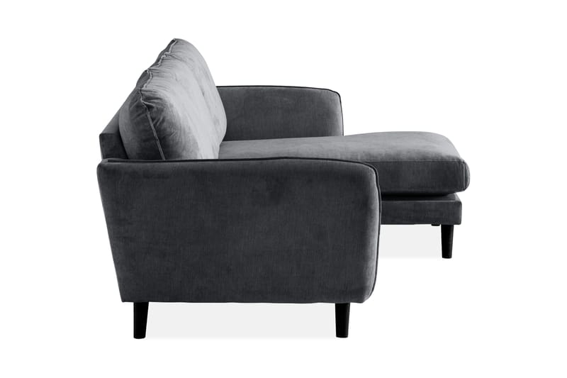 Trend Lyx 3-personers Højrevendt L-formet Chaiselongsofa i Stof - Mørkegrå - Møbler - Sofaer - Sofa med chaiselong - 4 personers sofa med chaiselong