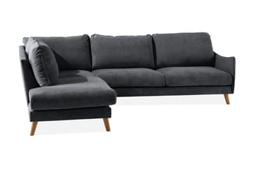 Trend Lyx 3-Pers. Chaiselongsofa Venstre - Mørkegrå/Eg - Møbler - Sofaer - Sofa med chaiselong