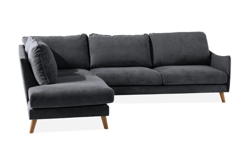 Trend Lyx 3-Pers. Chaiselongsofa Venstre - Mørkegrå/Eg - Møbler - Sofaer - Sofa med chaiselong - 4 personers sofa med chaiselong