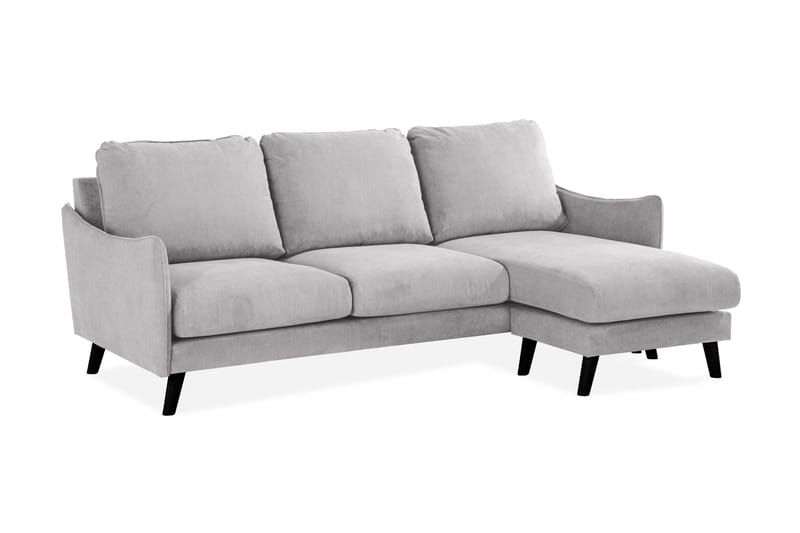 Trend Lyx 3-personers Højrevendt L-formet Chaiselongsofa i Stof - Lysegrå - Møbler - Sofaer - Sofa med chaiselong - 4 personers sofa med chaiselong