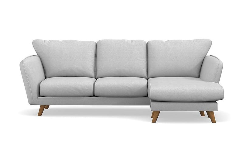 Trend Lyx 3-personers Højrevendt L-formet Chaiselongsofa i Stof - Lysegrå - Møbler - Sofaer - Sofa med chaiselong - 4 personers sofa med chaiselong