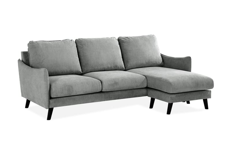 Trend Lyx 3-personers Højrevendt L-formet Chaiselongsofa i Stof - Grå - Møbler - Sofaer - Sofa med chaiselong - 4 personers sofa med chaiselong