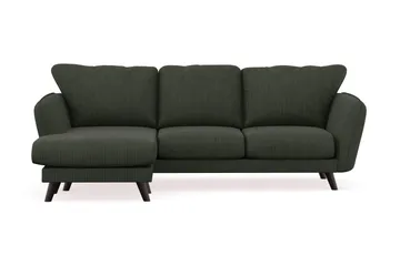 Trend Lyx 3-personers Venstrevendt L-formet Chaiselongsofa i Manchester - Mørkegrøn - Møbler - Sofaer - Sofa med chaiselong