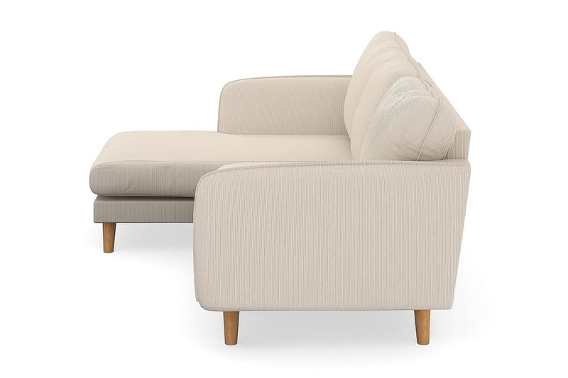Trend Lyx 3-personers Venstrevendt L-formet Chaiselongsofa i Manchester - Beige - Møbler - Sofaer - Sofa med chaiselong - 4 personers sofa med chaiselong