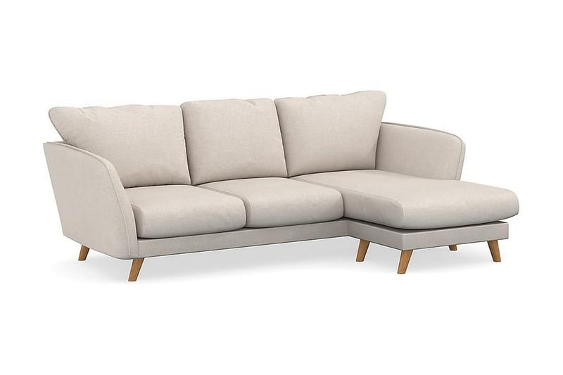 Trend Lyx 3-personers Højrevendt L-formet Chaiselongsofa i Stof - Beige - Møbler - Sofaer - Sofa med chaiselong - 4 personers sofa med chaiselong