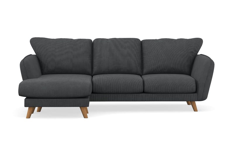 Trend Lyx 3-personers Venstrevendt L-formet Chaiselongsofa i Manchester - Mørkegrå - Møbler - Sofaer - Sofa med chaiselong - 4 personers sofa med chaiselong