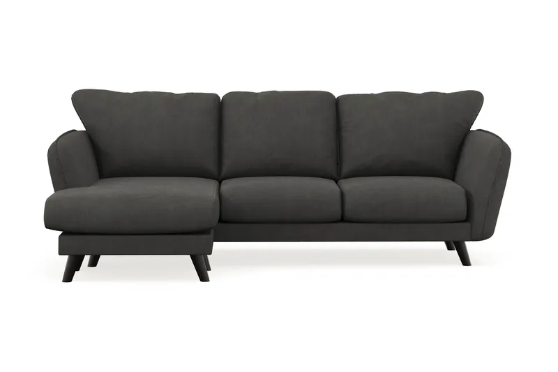 Trend Lyx 3-personers Venstrevendt L-formet Chaiselongsofa i Manchester, Mørkegrå