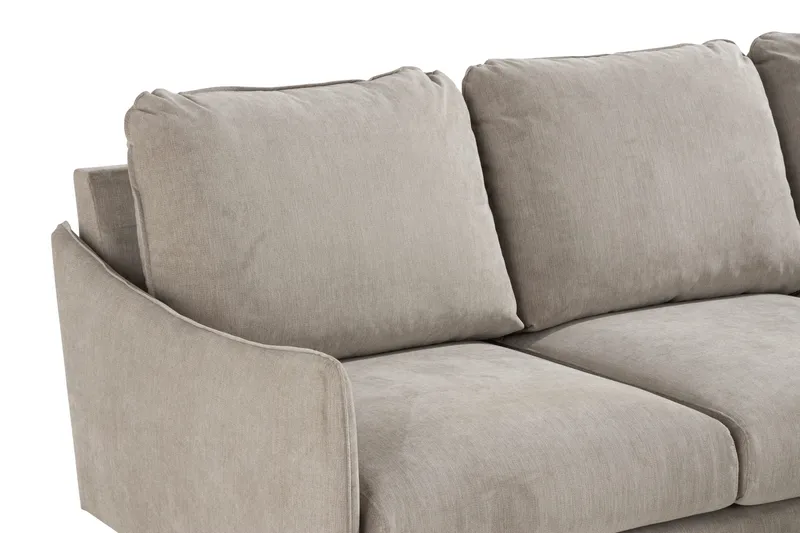 Trend Lyx 3-personers Højrevendt L-formet Chaiselongsofa i Stof - Beige - Møbler - Sofaer - Sofa med chaiselong - 4 personers sofa med chaiselong