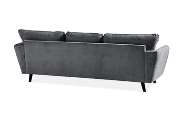 Trend Lyx 3-personers Højrevendt L-formet Chaiselongsofa i Stof - Mørkegrå - Møbler - Sofaer - Sofa med chaiselong
