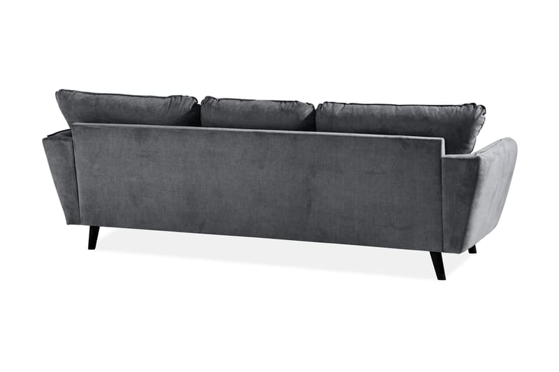 Trend Lyx 3-personers Højrevendt L-formet Chaiselongsofa i Stof - Mørkegrå - Møbler - Sofaer - Sofa med chaiselong - 4 personers sofa med chaiselong