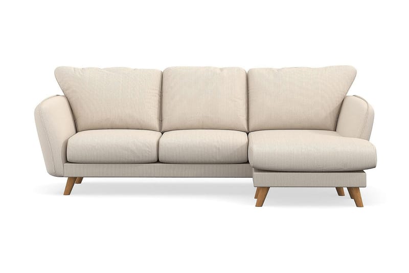 Trend Lyx 3-personers Højrevendt L-formet Chaiselongsofa i Manchester - Beige - Møbler - Sofaer - Sofa med chaiselong - 4 personers sofa med chaiselong