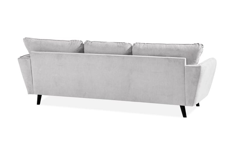 Trend Lyx 3-personers Højrevendt L-formet Chaiselongsofa i Stof - Lysegrå - Møbler - Sofaer - Sofa med chaiselong - 4 personers sofa med chaiselong