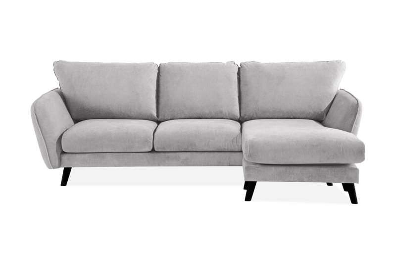 Trend Lyx 3-personers Højrevendt L-formet Chaiselongsofa i Stof - Lysegrå - Møbler - Sofaer - Sofa med chaiselong - 4 personers sofa med chaiselong