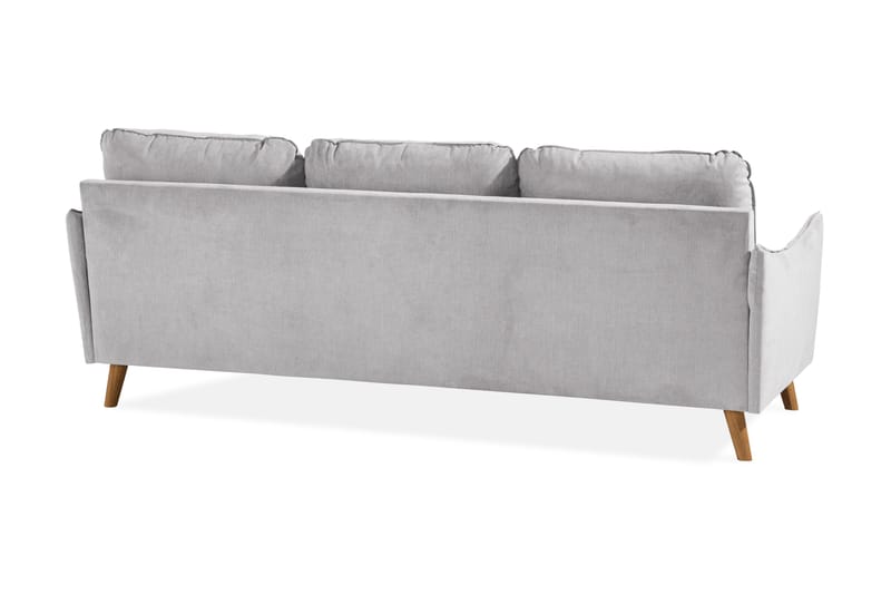 Trend Lyx 3-personers Højrevendt L-formet Chaiselongsofa i Stof - Lysegrå - Møbler - Sofaer - Sofa med chaiselong - 4 personers sofa med chaiselong
