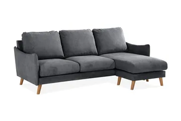 Trend Lyx 3-Pers. Chaiselongsofa Højre - Mørkegrå/Eg - Møbler - Sofaer - Sofa med chaiselong