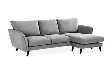 Trend Lyx 3-personers Højrevendt L-formet Chaiselongsofa i Stof - Grå - Møbler - Sofaer - Sofa med chaiselong