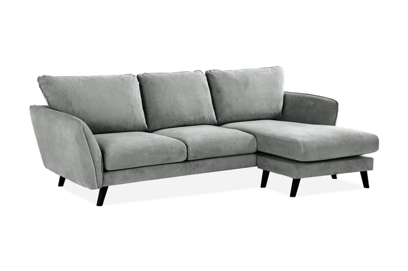 Trend Lyx 3-personers Højrevendt L-formet Chaiselongsofa i Stof - Grå - Møbler - Sofaer - Sofa med chaiselong - 4 personers sofa med chaiselong