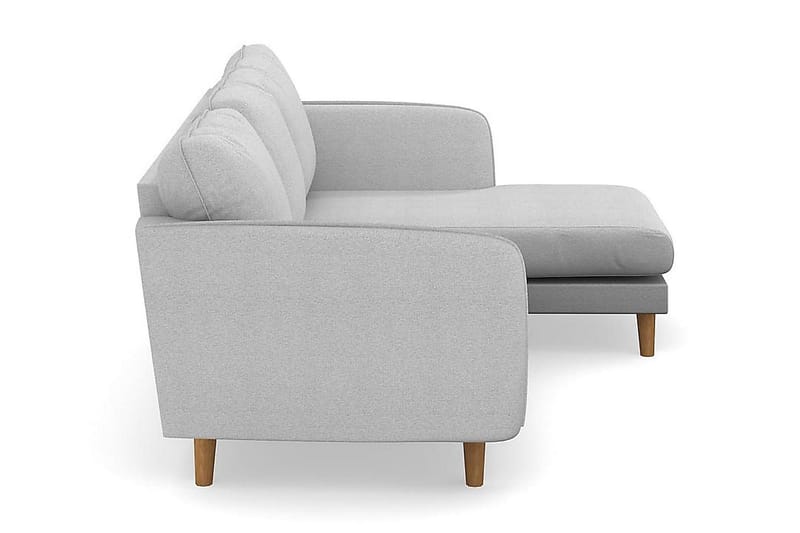 Trend Lyx 3-personers Højrevendt L-formet Chaiselongsofa i Stof - Lysegrå - Møbler - Sofaer - Sofa med chaiselong - 4 personers sofa med chaiselong