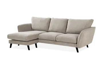 Trend Lyx 3-personers Venstrevendt L-formet Divansofa i Stof - Beige - Møbler - Sofaer - Sofa med chaiselong
