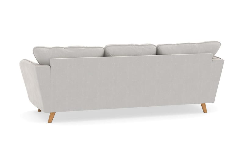 Trend Lyx 3-personers Venstrevendt L-formet Chaiselongsofa i Fløjl - Cremehvid - Møbler - Sofaer - Sofa med chaiselong - 4 personers sofa med chaiselong