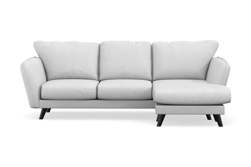 Trend Lyx 3-personers Højrevendt L-formet Chaiselongsofa i Stof, Lysegrå
