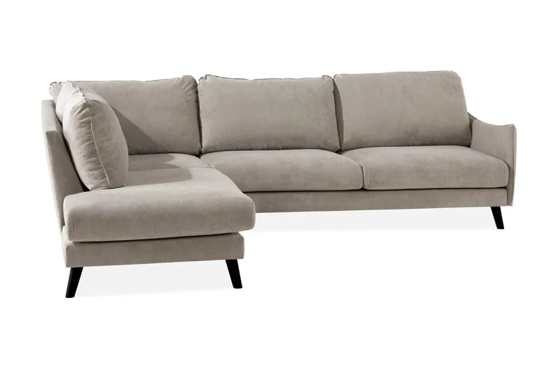Trend Lyx 3-personers Venstrevendt L-formet Chaiselongsofa i Stof - Beige - Møbler - Sofaer - Sofa med chaiselong - 4 personers sofa med chaiselong