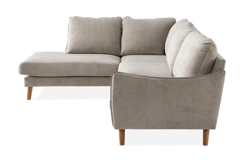 Trend Lyx 4-personers Venstrevendt L-formet Chaiselongsofa i Stof - Beige - Møbler - Sofaer - Sofa med chaiselong - 4 personers sofa med chaiselong
