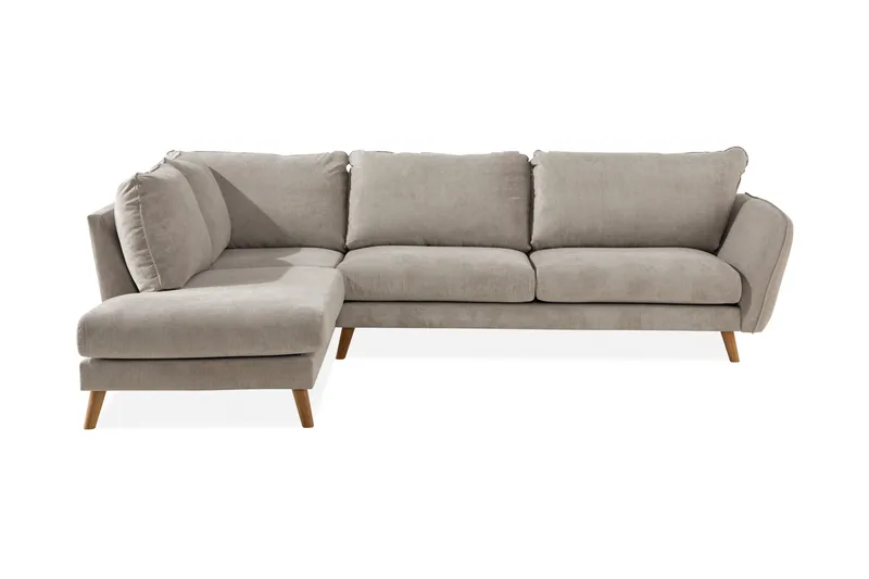 Trend Lyx 4-personers Venstrevendt L-formet Chaiselongsofa i Stof, Beige