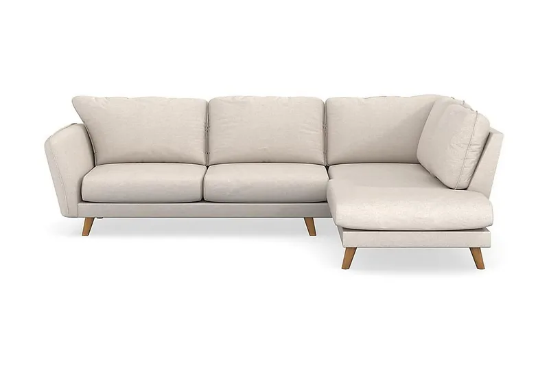 Trend Lyx 4-personers Højrevendt L-formet Chaiselongsofa i Stof - Beige - Møbler - Sofaer - Sofa med chaiselong - 4 personers sofa med chaiselong