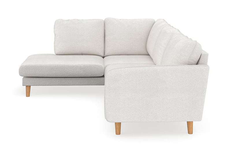 Trend Lyx 4-personers Venstrevendt L-formet Chaiselongsofa i Bouclé - Hvid - Møbler - Sofaer - Sofa med chaiselong - 4 personers sofa med chaiselong