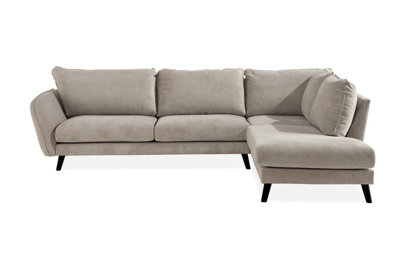 Trend Lyx 4-personers Højrevendt L-formet Chaiselongsofa i Stof - Beige - Møbler - Sofaer - Sofa med chaiselong