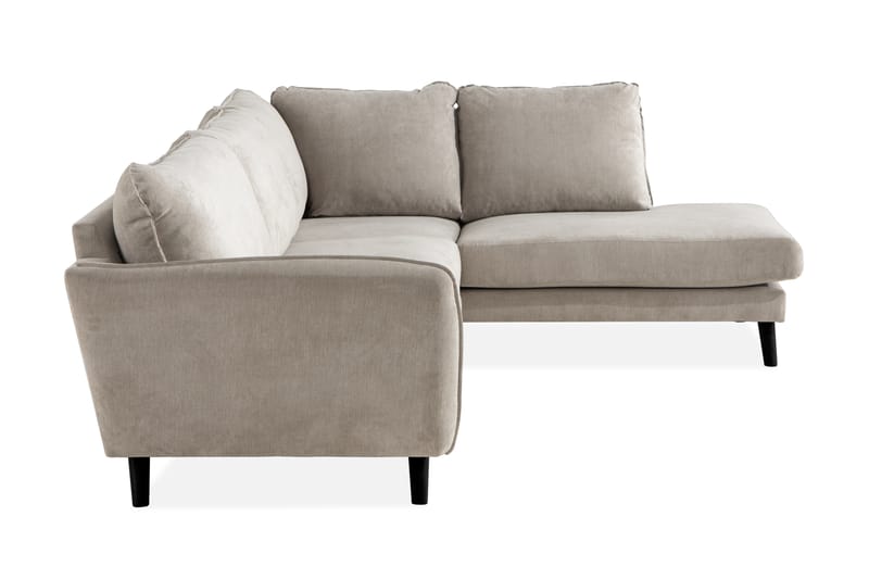 Trend Lyx 4-personers Højrevendt L-formet Chaiselongsofa i Stof - Beige - Møbler - Sofaer - Sofa med chaiselong