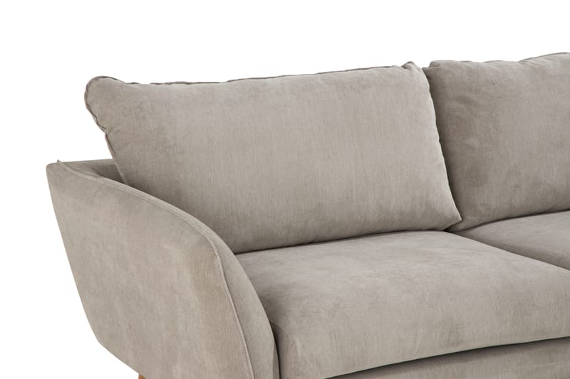 Trend Lyx 4-personers Højrevendt L-formet Chaiselongsofa i Stof - Beige - Møbler - Sofaer - Sofa med chaiselong