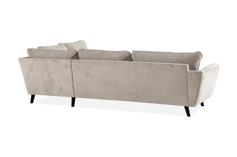 Trend Lyx 4-personers Højrevendt L-formet Chaiselongsofa i Stof - Beige - Møbler - Sofaer - Sofa med chaiselong