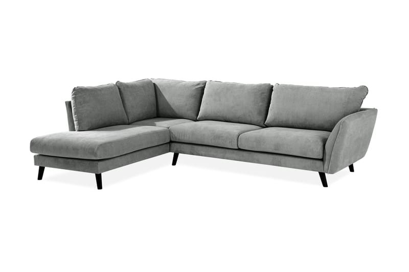 Trend Lyx 4-personers Venstrevendt L-formet Chaiselongsofa i Stof - Grå - Møbler - Sofaer - Sofa med chaiselong