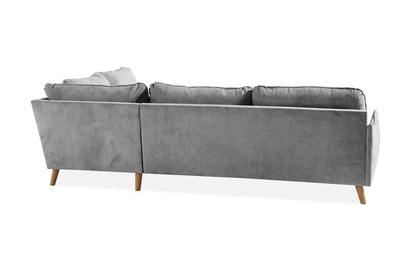 Trend Lyx 4-personers Højrevendt L-formet Chaiselongsofa i Stof - Grå - Møbler - Sofaer - Sofa med chaiselong